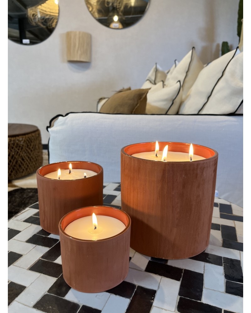 Bougies Risthò En Terre Cuite – Lot De 4, Diamètre 7 Cm, Hauteur 10 Cm – 55 Heures De Combustion – Sans Parfum - 4